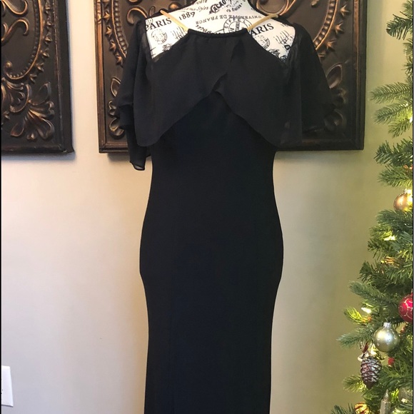 XSCAPE Long Black Formal Maxi Dress Size 4. - Picture 4 of 7